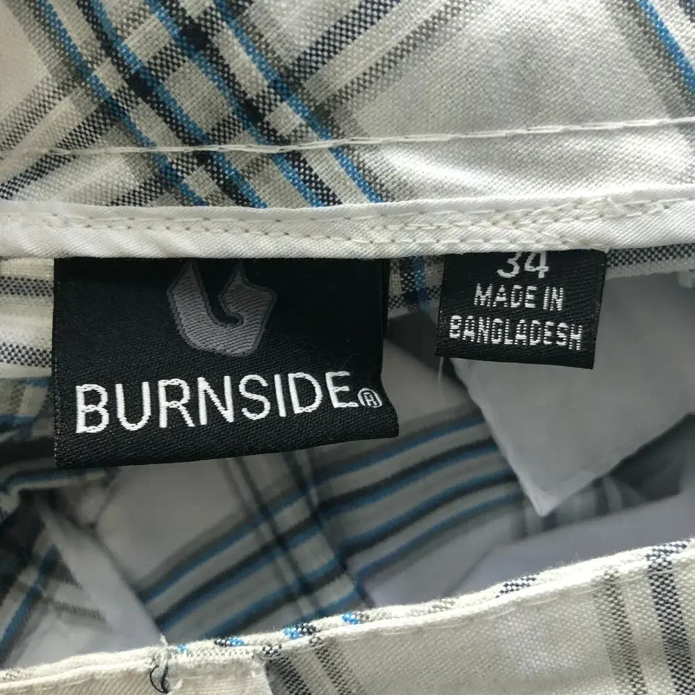 Burnside Men's Plaid Shorts Size 34 Casual Beachy